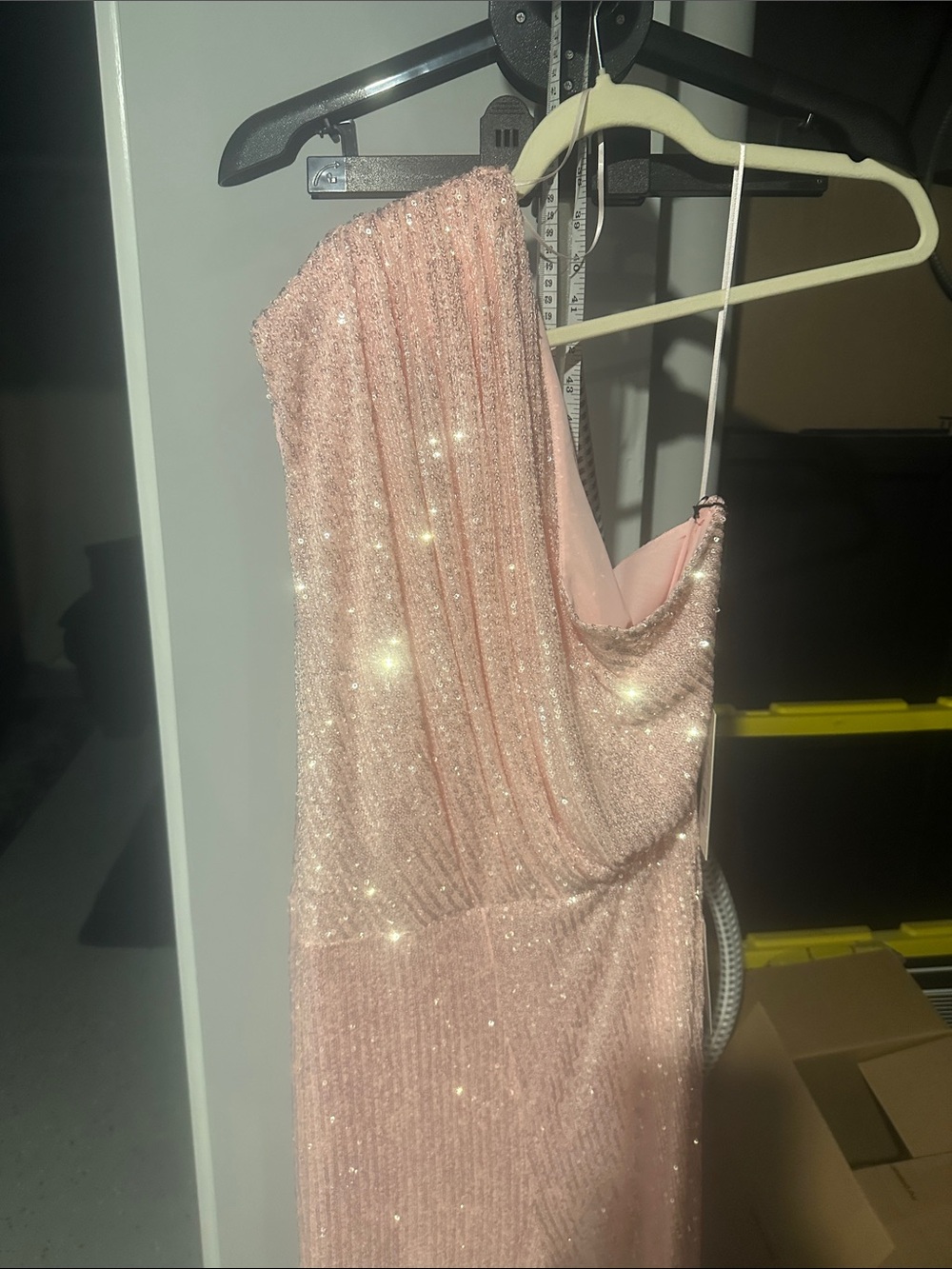 Jay Godfrey 123704 Peony Pink Sequin One Shoulder Jumpsuit 12 NWT Formal Evening - Picture 5 of 7